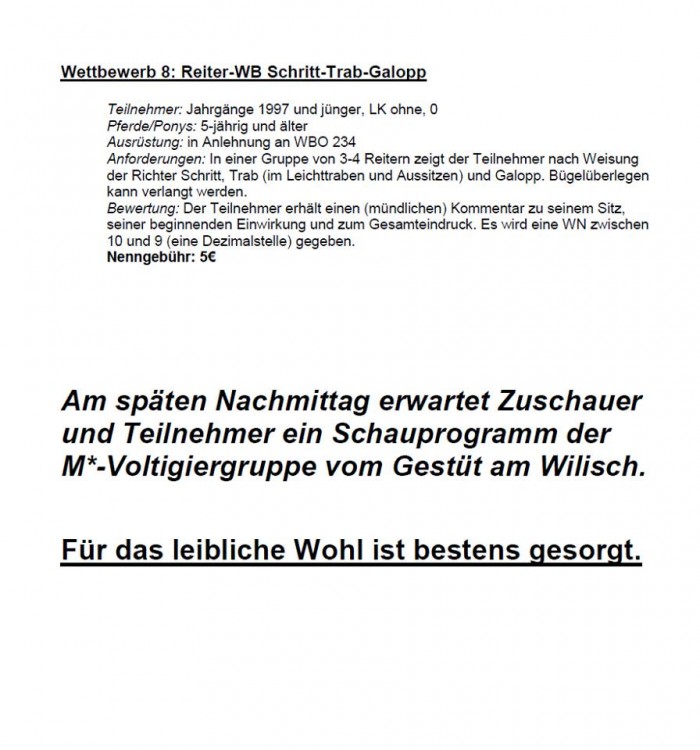 Ausschreibung Sommerfest